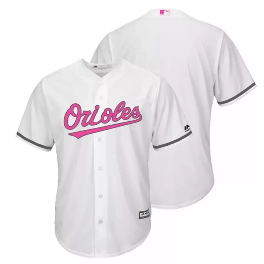 Baltimore Orioles Majestic Baseball Jersey Pink